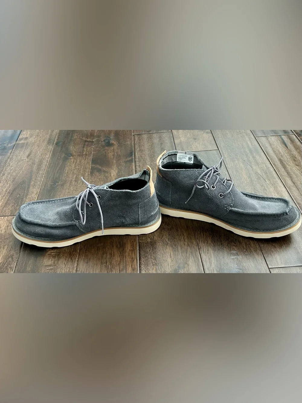 TOMS Men’s Size 12 Gray Suede Moc Toe Lace Up Shoes
